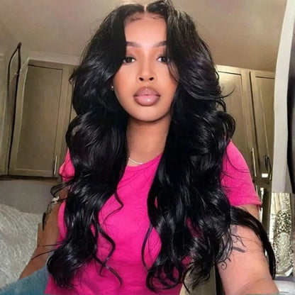 Body Wave 13x4 Lace Frontal Wig Human Hair Pre Plucked Pre Bleached 180% Density Beginner Friendly