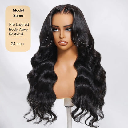 Body Wave 13x4 Lace Frontal Wig Human Hair Pre Plucked Pre Bleached 180% Density Beginner Friendly