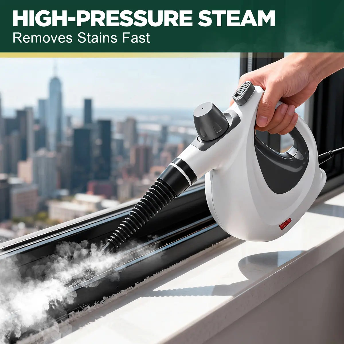 Pressurized Handheld Steam Cleaner Multi Surface Steamer with 12 Accessories for Home Kitchen Car