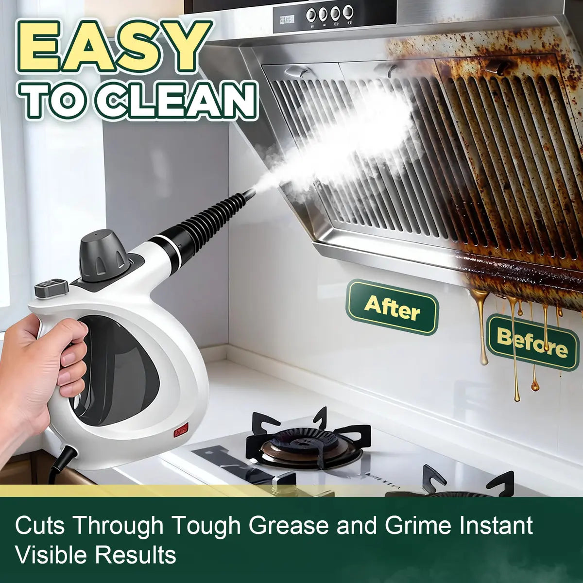 Pressurized Handheld Steam Cleaner Multi Surface Steamer with 12 Accessories for Home Kitchen Car
