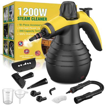 Pressurized Handheld Steam Cleaner Multi Surface Steamer with 12 Accessories for Home Kitchen Car