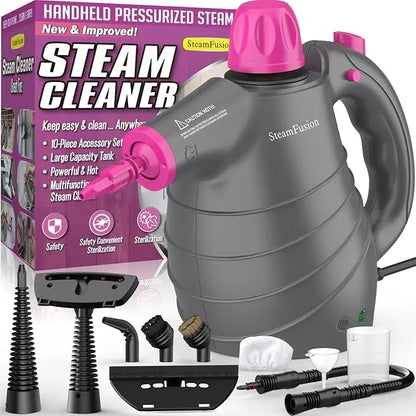Pressurized Handheld Steam Cleaner Multi Surface Steamer with 12 Accessories for Home Kitchen Car
